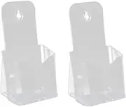 MAGICLULU Brochure Stand Display Holder Rack Acrylic Paper Holder for A4 Leaflets 2 Pack Support Base