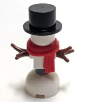 Lego - Minifigure Utensil - Snowman with Scarf / Hat, Winter, White Red Black,
