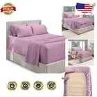 7 Piece Split King Size Extra Deep Pocket Microfiber Sheets in Dreamy Lavender
