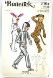 Butterick Sewing Pattern 5104 Kids costumes Halloween Sz6 UNCUT sz 2,4,6,8,10,12