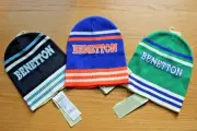 United Colors of Benetton Knitted Childs Kids Acrylic Hat Blue Green Navy