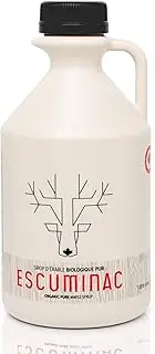 Pure Canadian Maple Syrup by Escuminac Maple Farm. Family Size Format. (33 fl oz) 1L. Canada Grade A, Robust Taste, Late Harvest. 100% Organic, Single Origin, Bottled by The Maker.