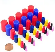 40 Pc 1/16 to 3/4 High Temp Silicone Rubber Tapered Plug Kit - Powder Coating Custom Painting Supplies