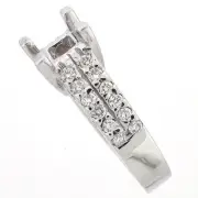 14K Vintage Style Diamond Semi Mount Engagement Ring Setting 0.64 Ctw - SI1-G