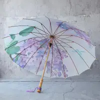 在飛比找ETMall東森購物網優惠-沛欣復古長柄流蘇三折彩膠晴雨傘