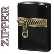 Zippo Oil Lighter Zipper Ion Black Brass Etching Double Sided Processing Japan