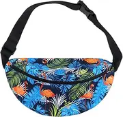 Totority 1Pc Nylon Waist Phone Pouch with Zipper Digital Printing Running Pocket Chest Pack for Outdoor Sports for Daily Essentials Dark Blue