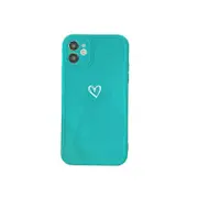 Lake Blue Girly Heart Shockproof Case For iPhone 13 12 11 Pro Max Mini XR 8 7 X XS MAX