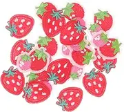 Operitacx 20pcs Patches Strawberry Clothing Applique Girl Holes Motifs and Craft Patch Cloth Patch Accessories Party Strawberry Decor Sew Strawberries Non-Woven Fabric Red