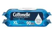 Cottonelle XL Flushable Wet Wipes, 2 Flip-Top Packs