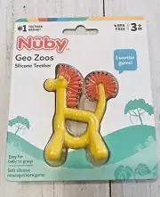 Nuby Geo Zoos Baby Infant Silicone Teether yellow New