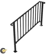Black Handrail Picket Fit 4 or 5 Step Stair Railing Hand Rail for Outdoor Garden