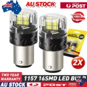 AUXITO BAY15D P21/5W 1157 White LED Stop Brake Tail CANBUS Light Bulb Globe 2x