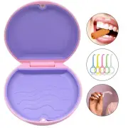 Dental Retainer Storage Case Denture Teeth Braces Portable Box Orthodontic Pink