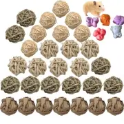 30PCS Small Animal Play Ball Toy Rabbit Chew Gnawing Toys Grass Ball Pet Cage...
