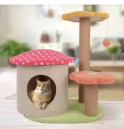 SENNAUX Adorable Cat Tree with Sisal Scratching Post Cat Climbing Activity Fl...