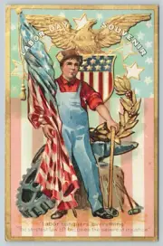 c1960s Labor Day Souvenir Labor Conquers Reproduction Vintage Postcard
