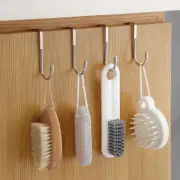 Stainless Steel Over Door Reversible Hooks Clothes Cupboard Metal Drawer Hanger