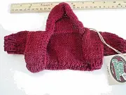 Ganz Teddy Bear Hooded Sweater-New Old Stock- Burgundy-Large