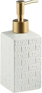 Ceramic Lotion sub-Bottling Bathroom Shower Gel Shampoo Hand sanitizer Disinfectant sub-Bottling (Color : White)