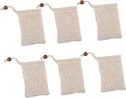 Healeved 6pcs Bath Scrub Soap Bag Mesh Bags Bubbling Foaming Soap Mesh Bag Soap Mesh Pouch Soap Saver Bag Shower Soap Mesh Ramie