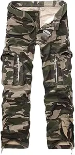[Haitpant] Mens Military Cargo Tactical Pants Autumn Army Camo1 Long Outwear Cotton Pants Loose Trousers No Belt