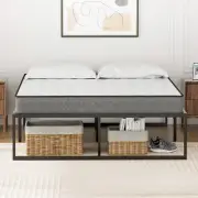 Bed Frame Double Size, All Metal Material Mattress Base, 39cm Large Storage Spac