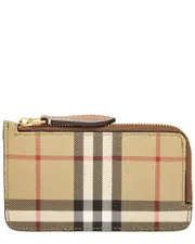 Burberry Check E-Canvas & Leather Card Case
