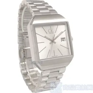 CK手錶Calvin Klein K3L31166 大. K3L33166 小 雅痞方形銀白面鋼帶情人 對錶【錶飾精品】
