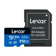 Lexar 512GB MicroSDXC MicroSD Class 10 UHS-I High-Performance 633x 100MBs Mobile