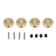 4Pcs 12mm 1/10 RC Car Brass Heavier Wheel Hex Hub Adapter For Axial SCX10 90046
