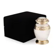 Cremation Urn Keepsake Ivory/gold with velvet box