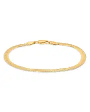 Aqua Herringbone Chain Bracelet - Exclusive