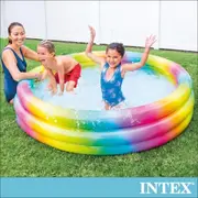【INTEX】漸層彩虹圓形充氣泳池(58449)