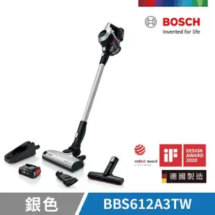 【BOSCH 博世】Unlimited S6 輕量多功能手持無線吸塵器 雙電池旗艦款 銀色單機(BBS612A3TW)