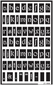 Armour Over N Over Stencil Alphabet Lower Case,1 pack (1 sheet)