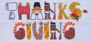 Thanksgiving Hand Painted Needlepoint Canvas