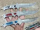 3 pcs of 11.00" Custom hand made Beautiful Damascus steel skinning Knife (3043)