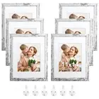 SYNTRIFIC 11x14 Picture Frame Set of 6,Rustic Distressed White Farmhouse Photo