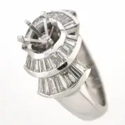 14k Semi-Mount Ballerina Diamond Ring Setting 2.23 TCW - 6.5mm Round