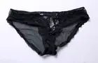 Adore Me Women's Mesh And Lace Low Rise Jenny Bikini Panty ZG3 Black Small NWT