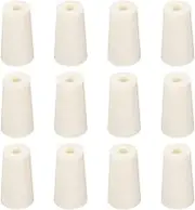 uxcell Tapered Shaped Silicone Stoppers 15 to 19mm, 12 Pcs White Tapered Lab Seal Plugs with Hole for Sealing, Test Tubes, Flasks