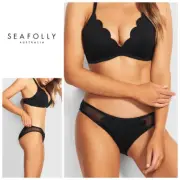 New. SEAFOLLY black bikini set. Size 8/D-cup. Retails $176