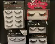ARDELL LASHES- (Black) MIXED LOT OF 4 BOXES + BONUS- Wispies/Layered/Faux Mink