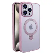 For iPhone 15 Pro Phone Case Ring Kickstand PC+TPU Cover Compatible with MagSafe