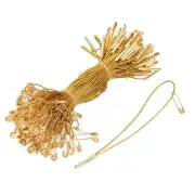 Polyester Hang Tag String Tag Fasteners,Clothing with Pin Gold Tone 400 pcs