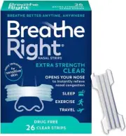 Breathe Right Extra Strength Clear Nasal Strips-26ct SensitiveSkin NEW PACKAGING