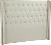 Double Size Bed Head Headboard BedHead Fabric Frame Base Cream
