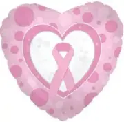 PMU Breast Cancer Promise, Hope, Cure Heart Shaped Pink 18 Inch Mylar Balloons