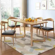 Leo Diningset/Solid Timber Dining Table 130cm with 4 chairs